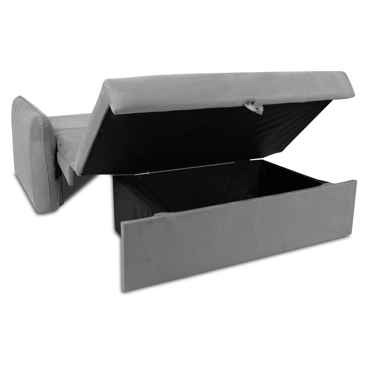 Sofá Cama 2 Lugares com Baú Swords Veludo Marrom