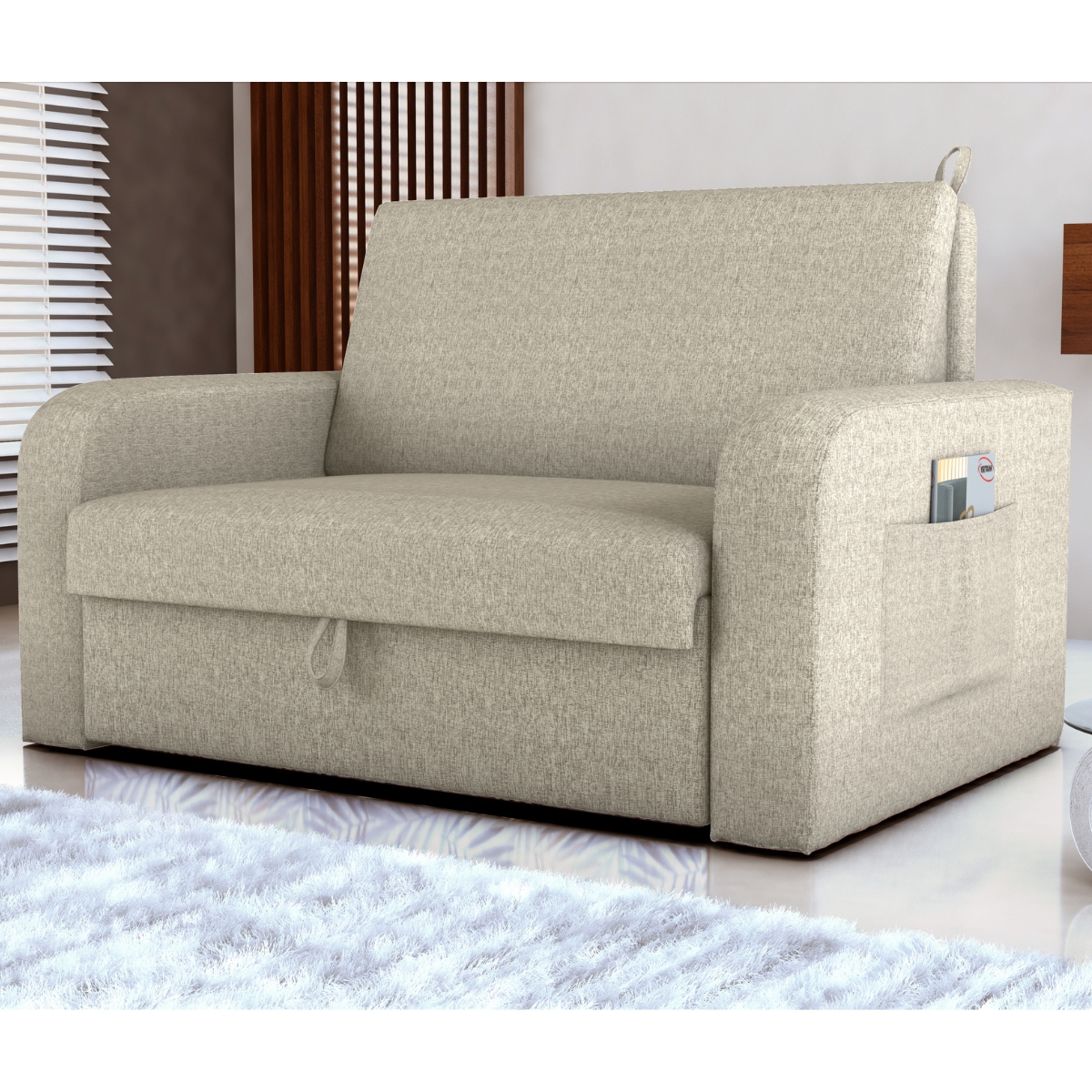 Sofá Cama com Baú 2 Lugares Harry Linho 