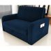Sofá Cama com Baú 2 Lugares Harry Suede Azul 