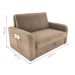 Sofá Cama com Baú 2 Lugares Harry Suede Bege