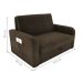 Sofá Cama com Baú 2 Lugares Harry Suede Cappuccino