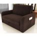 Sofá Cama com Baú 2 Lugares Harry Suede Marrom