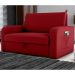 Sofá Cama com Baú 2 Lugares Harry Veludo Maserati Vermelho