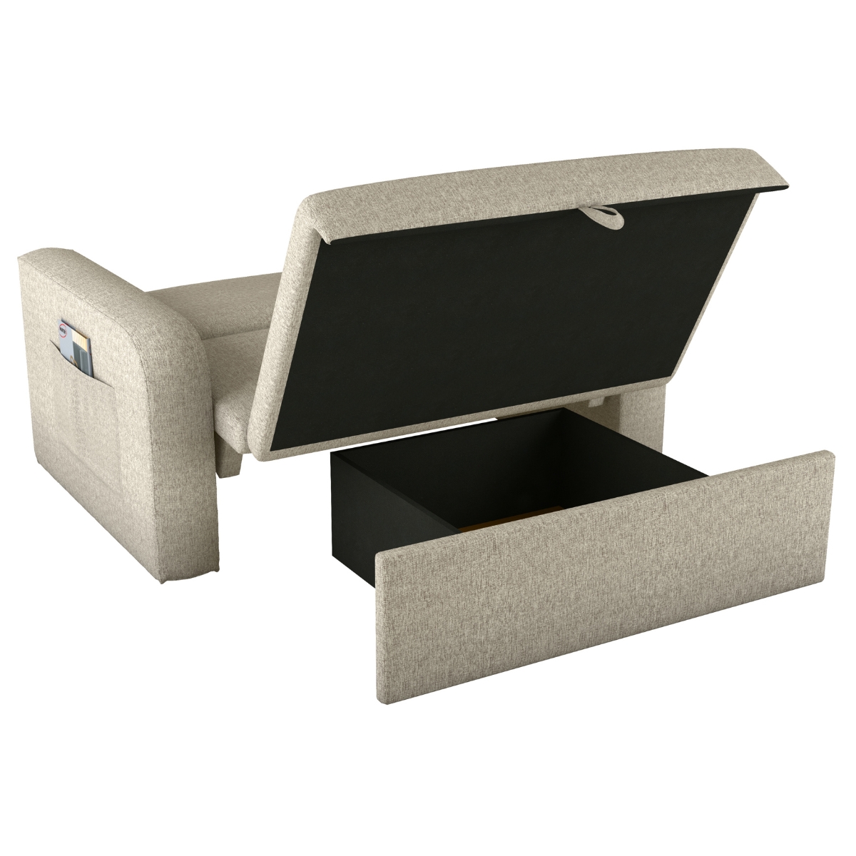 Sofá Cama com Baú 2 Lugares Raheny  Linho
