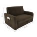 Sofá Cama com Baú 2 Lugares Raheny Suede Cappuccino