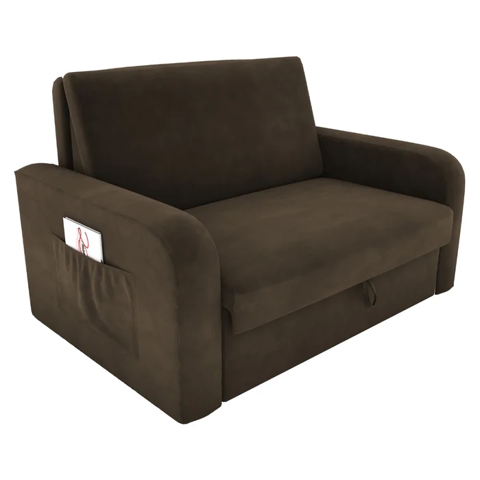 Sofá Cama com Baú 2 Lugares Raheny Suede Cappuccino