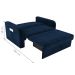 Sofá Cama com Baú 2 Lugares Raheny Veludo Azul