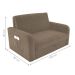 Sofá Cama com Baú 2 Lugares Raheny Veludo Cappuccino 