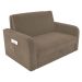 Sofá Cama com Baú 2 Lugares Raheny Veludo Cappuccino 