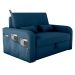 Sofá Cama com Baú Gorteen Veludo Azul