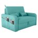 Sofá Cama com Baú Gorteen Veludo Verde Menta