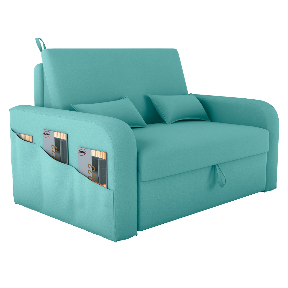 Sofá Cama com Baú Gorteen Veludo Verde Menta