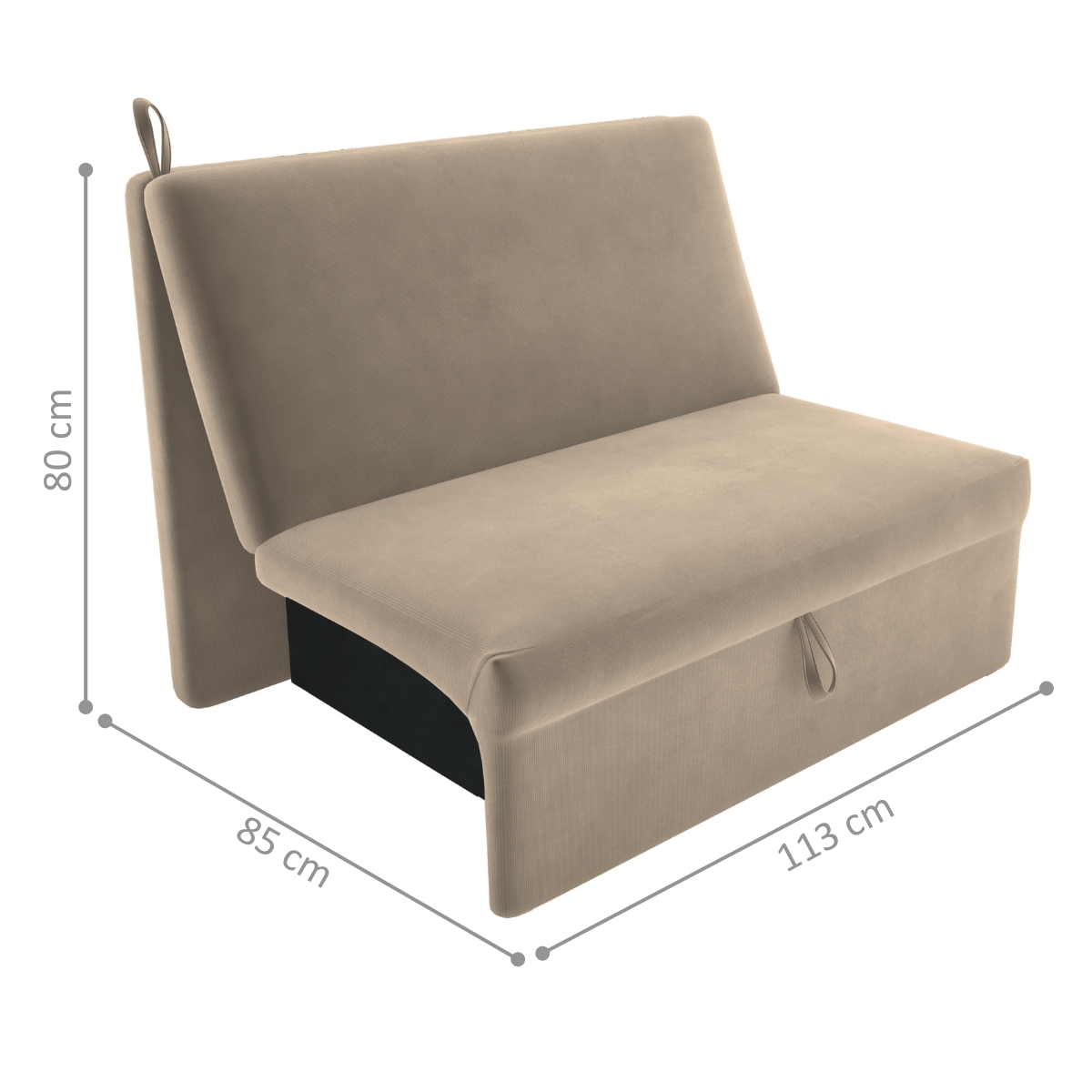 Sofá Cama para Descanso Galway Suede Bege