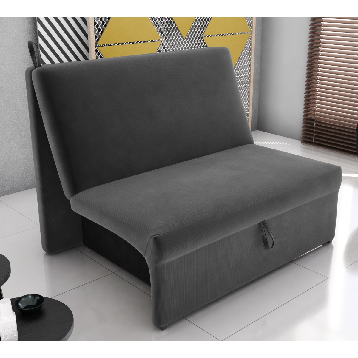 Sofá Cama para Descanso Galway Suede Cinza