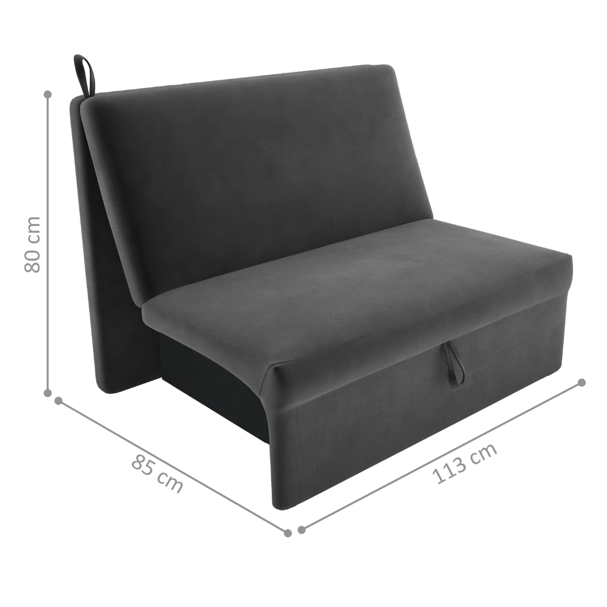 Sofá Cama para Descanso Galway Suede Cinza