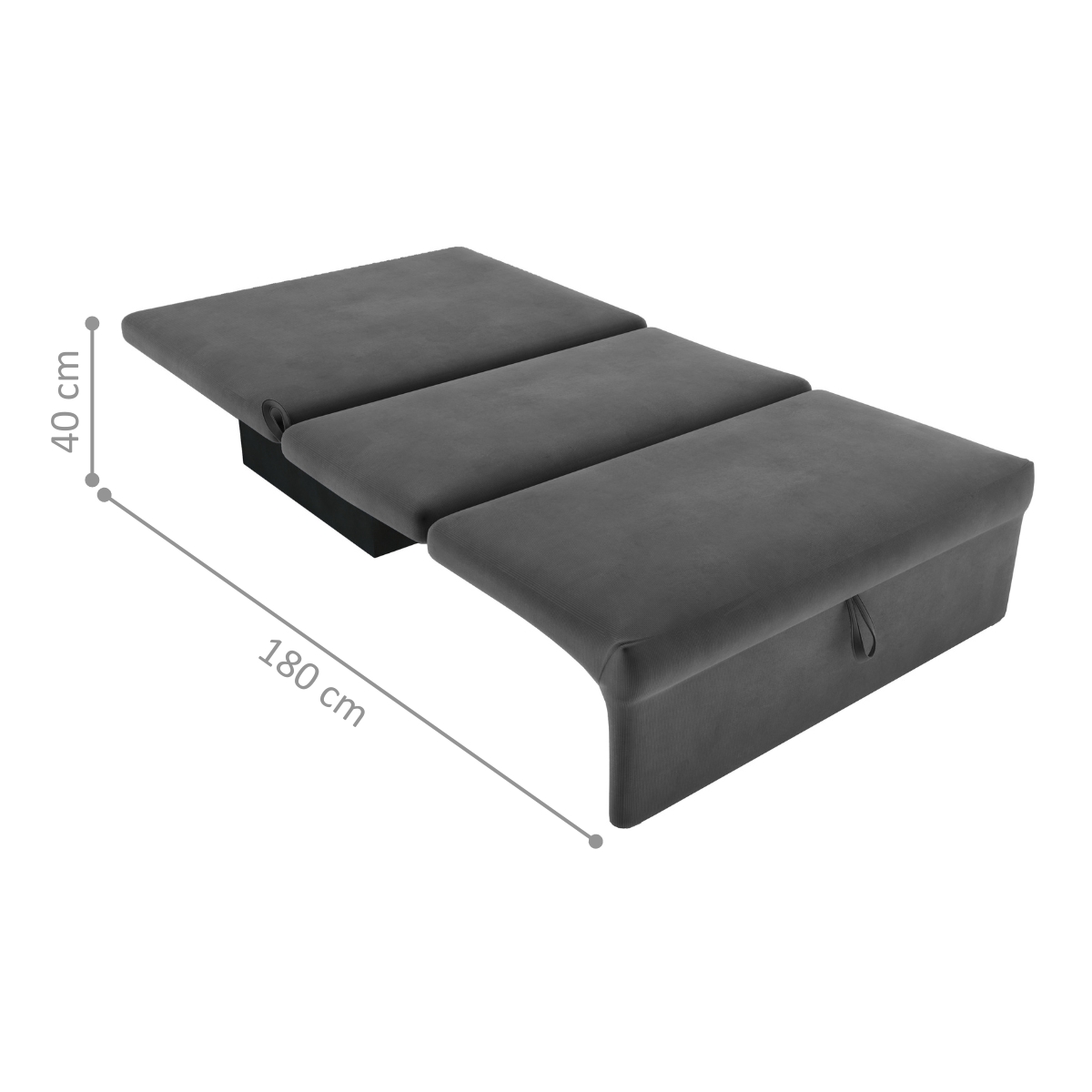 Sofá Cama para Descanso Galway Suede Cinza