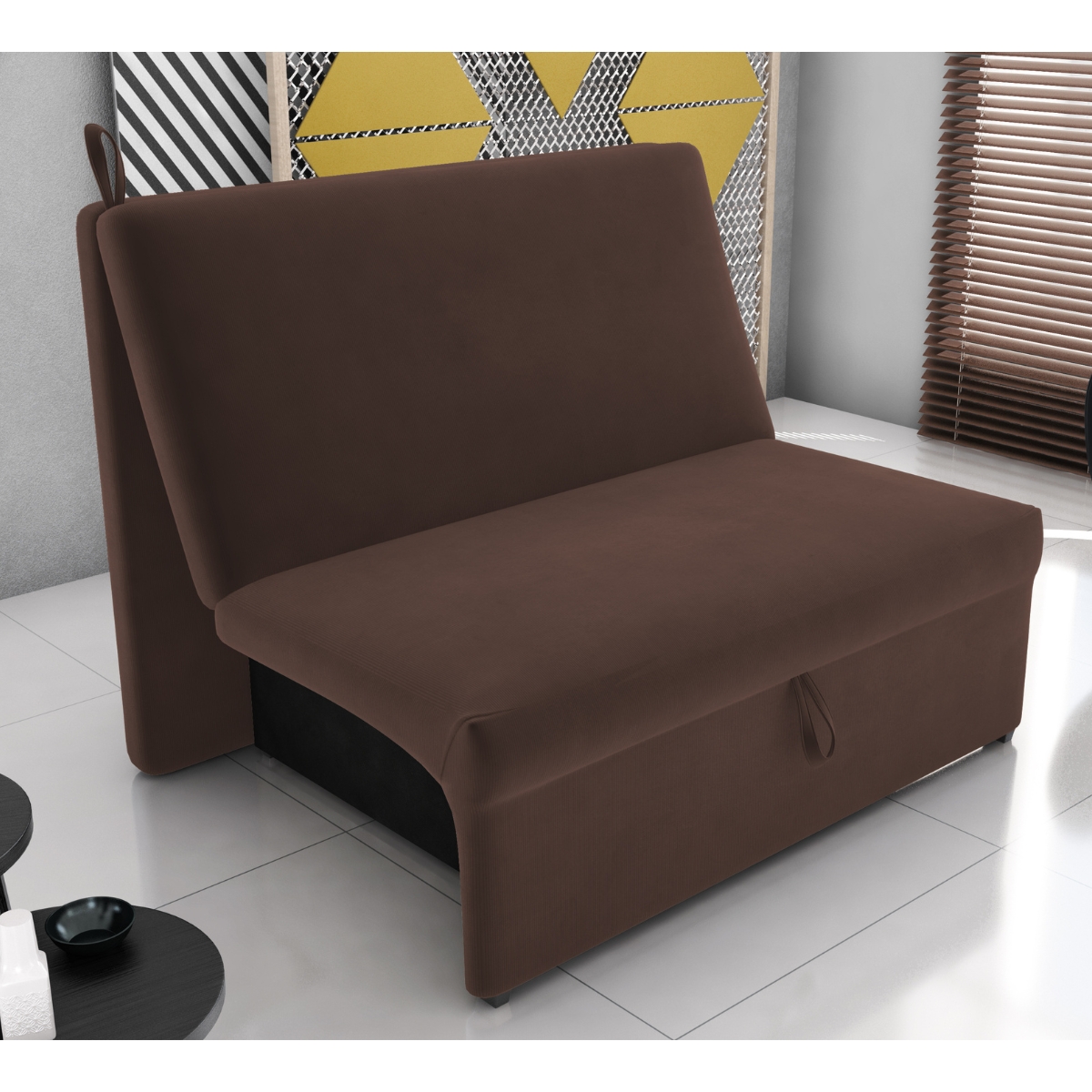 Sofá Cama para Descanso Galway Suede Marrom