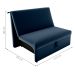 Sofá Cama para Descanso Galway Veludo Azul