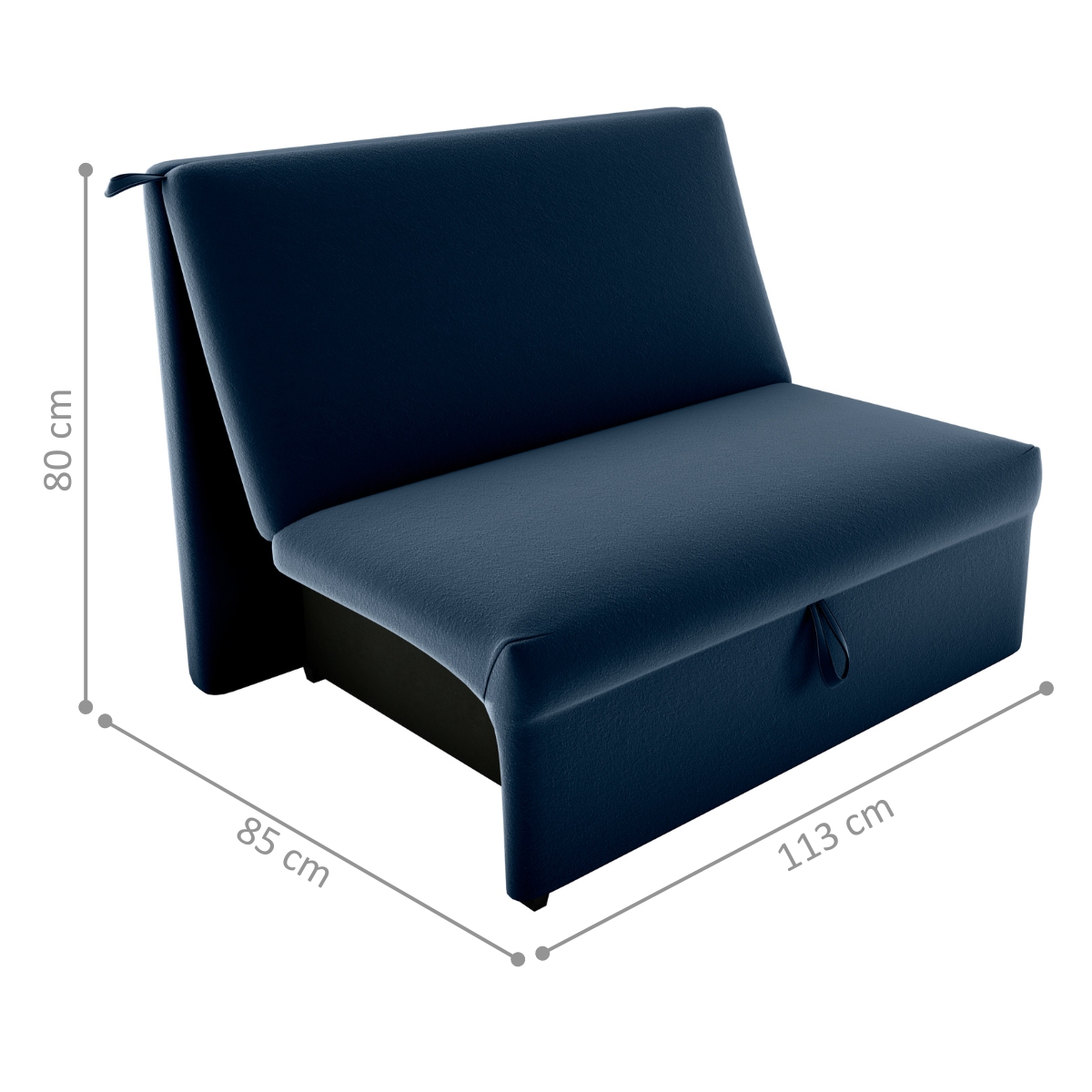 Sofá Cama para Descanso Galway Veludo Azul