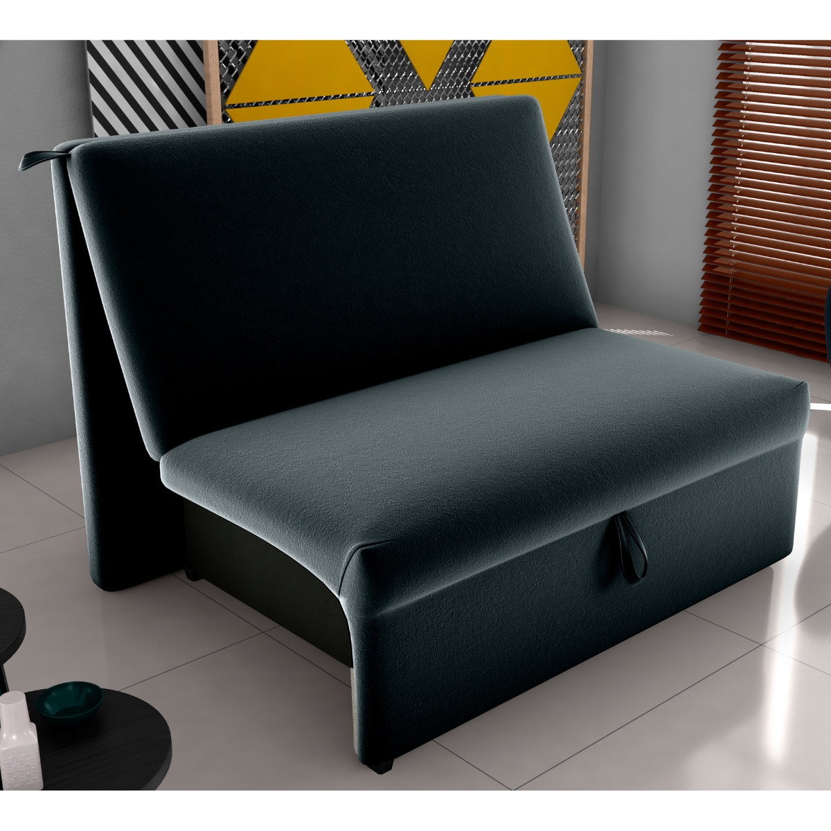 Sofá Cama para Descanso Galway Veludo Inca Preto