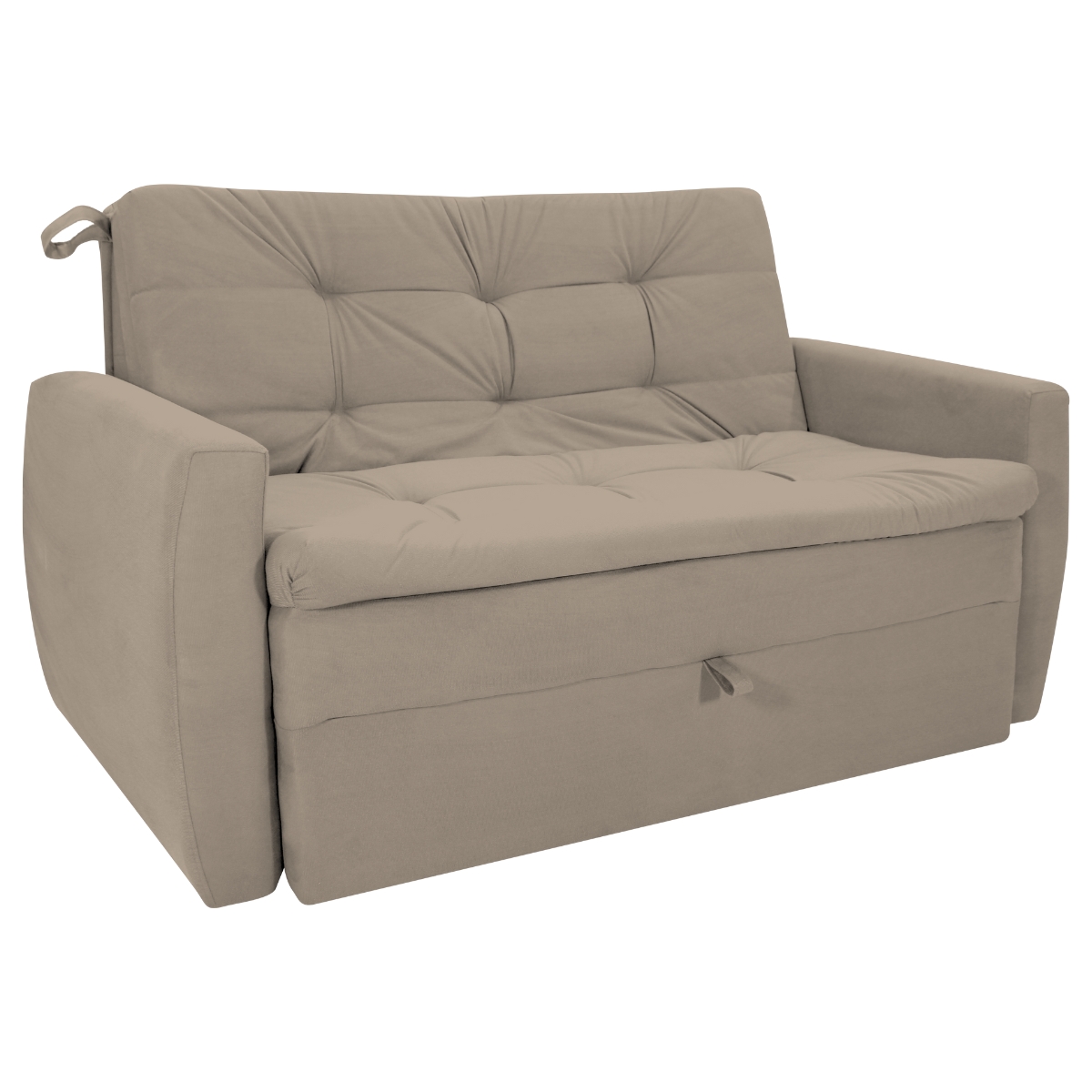 Sofá Cama para Sala de Estar Dingle Suede Bege
