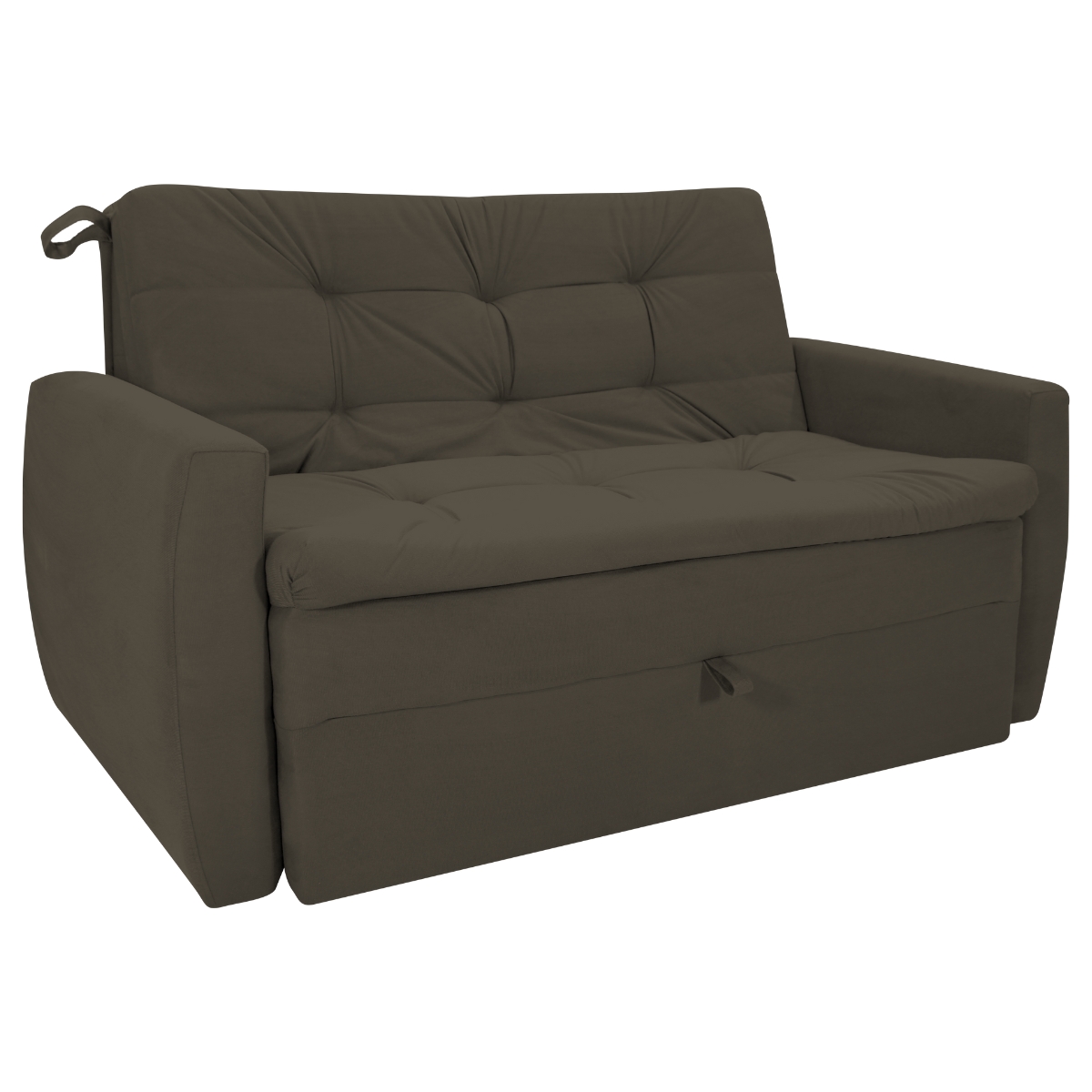 Sofá Cama para Sala de Estar Dingle Suede Cappuccino