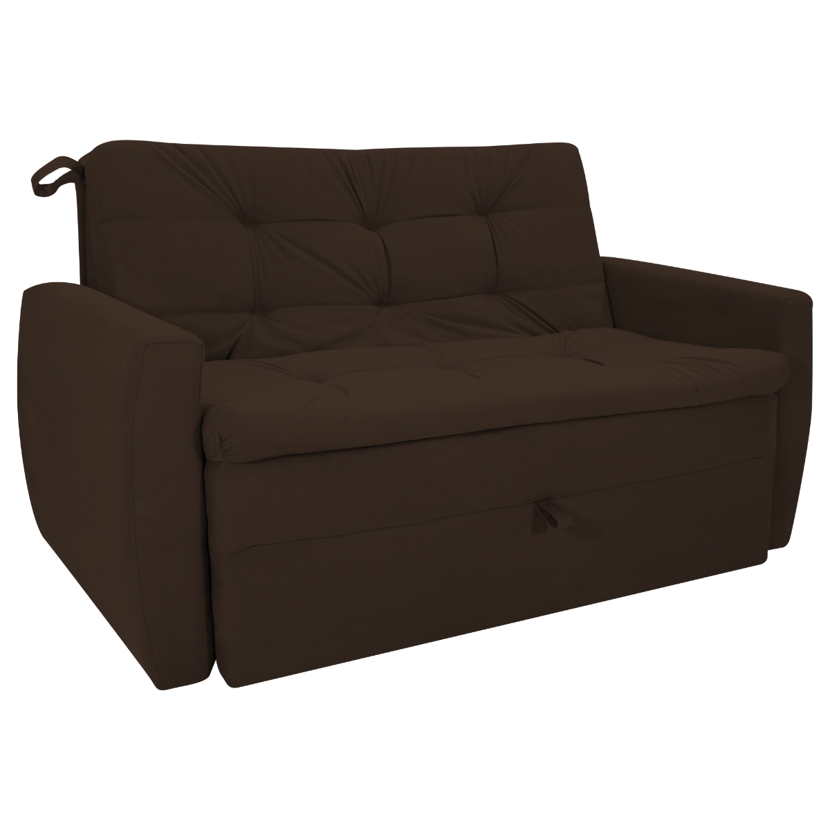 Sofá Cama para Sala de Estar Dingle Suede Marrom