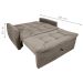 Sofá Cama para Sala de Estar Dingle Veludo Turkey Cappuccino