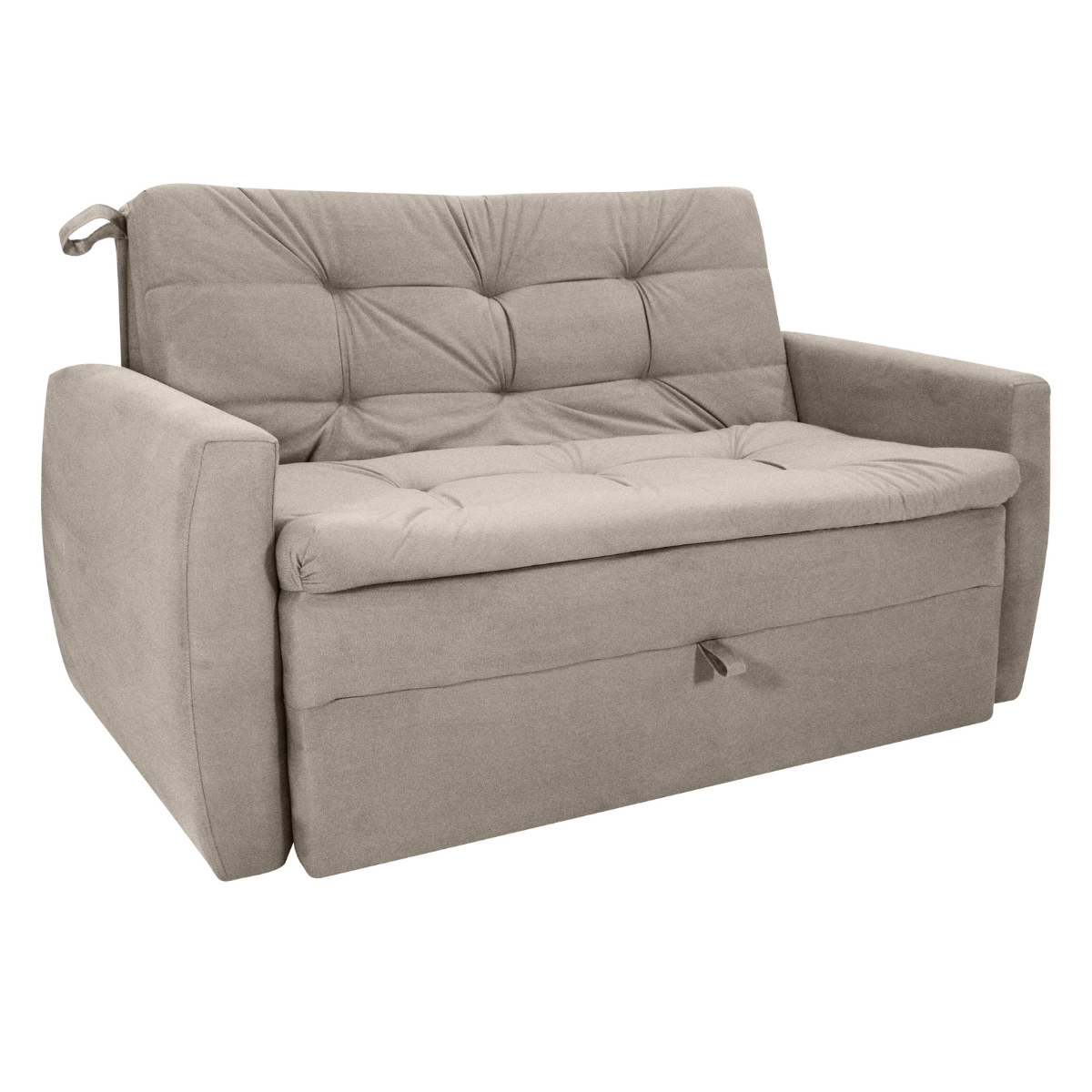 Sofá Cama para Sala de Estar Dingle Veludo Turkey Cappuccino