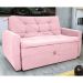 Sofá Cama para Sala de Estar Dingle Veludo Turkey Rosa