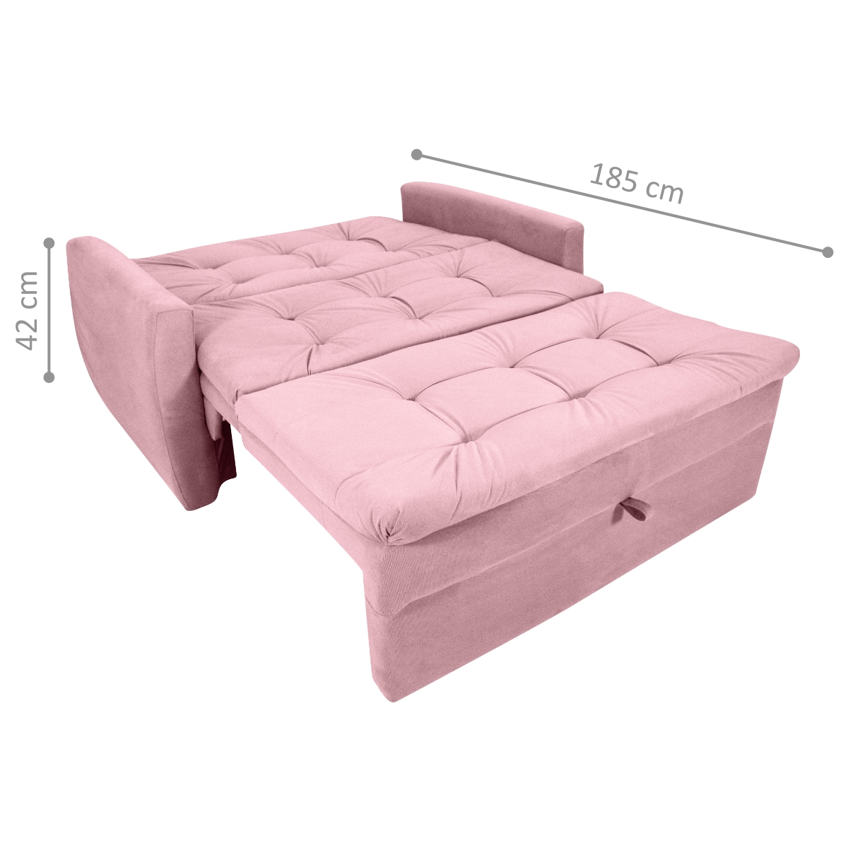 Sofá Cama para Sala de Estar Dingle Veludo Turkey Rosa