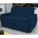 Sofá Cama para Sala de Estar Hiro Suede Azul