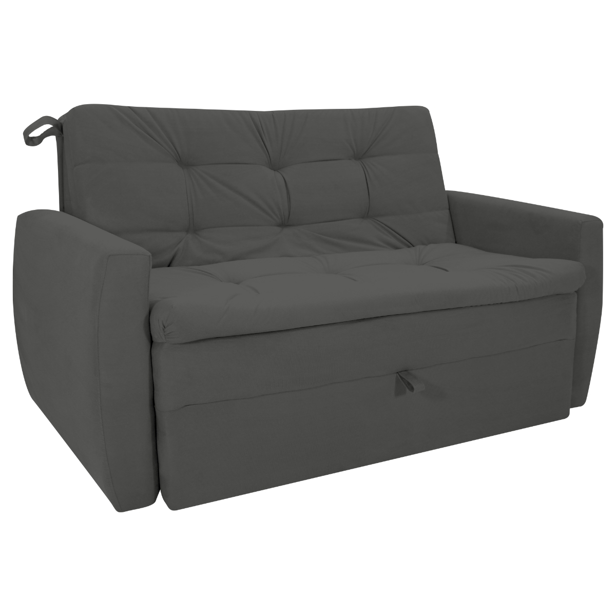 Sofá Cama para Sala de Estar Hiro Suede Cinza