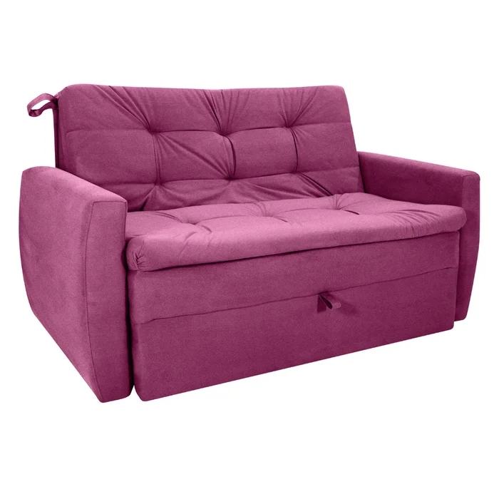 Sofá Cama para Sala de Estar Hiro Veludo Turkey Marsala