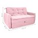 Sofá Cama para Sala de Estar Hiro Veludo Turkey Rosa