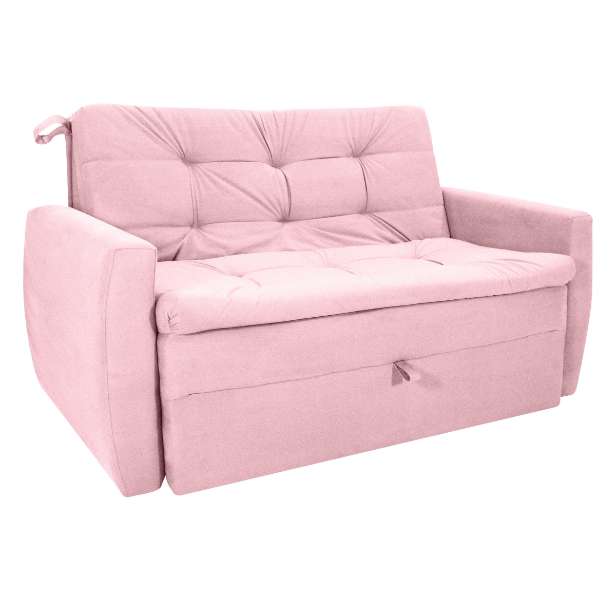 Sofá Cama para Sala de Estar Hiro Veludo Turkey Rosa