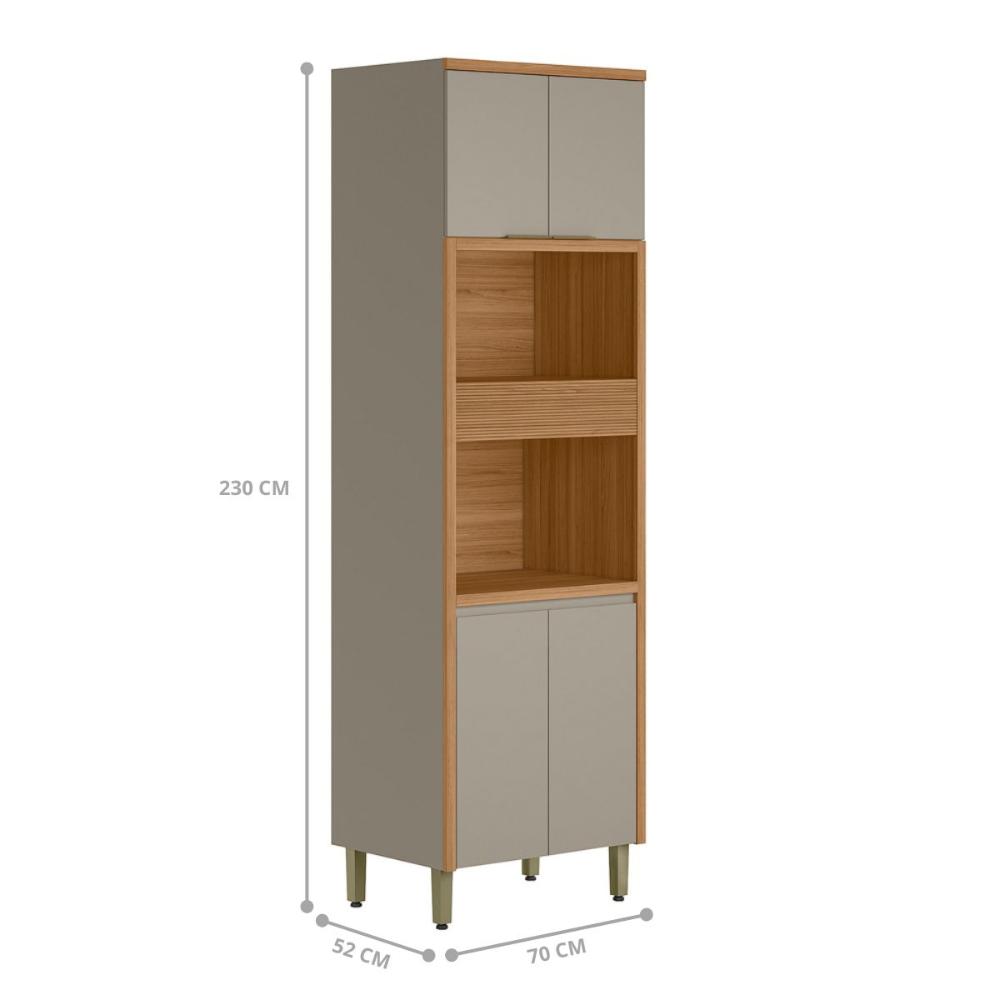 Torre Quente 4 Portas 2 Nichos Nice Jequitiba Gris
