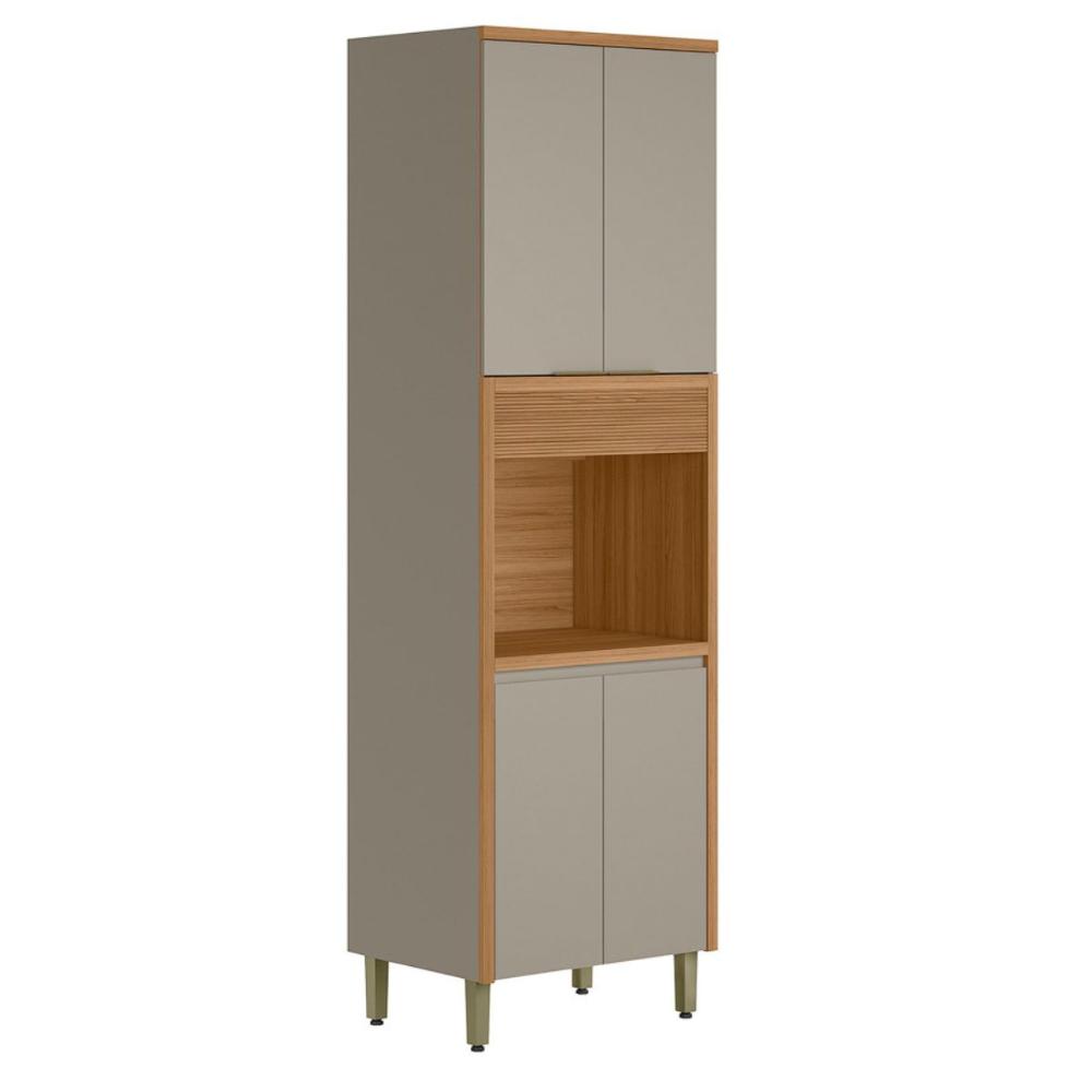 Torre Simples 4 Portas 1 Nichos Leia Jequitiba Gris