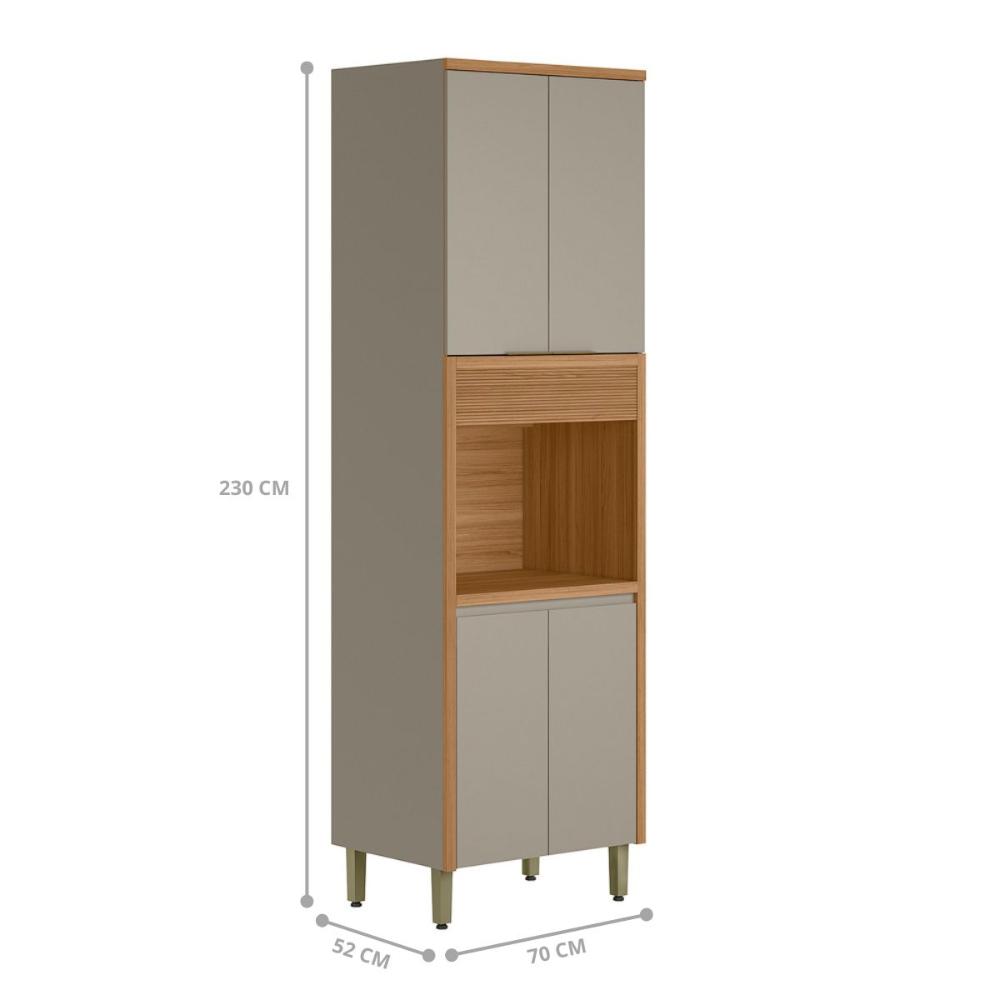Torre Simples 4 Portas 1 Nichos Leia Jequitiba Gris