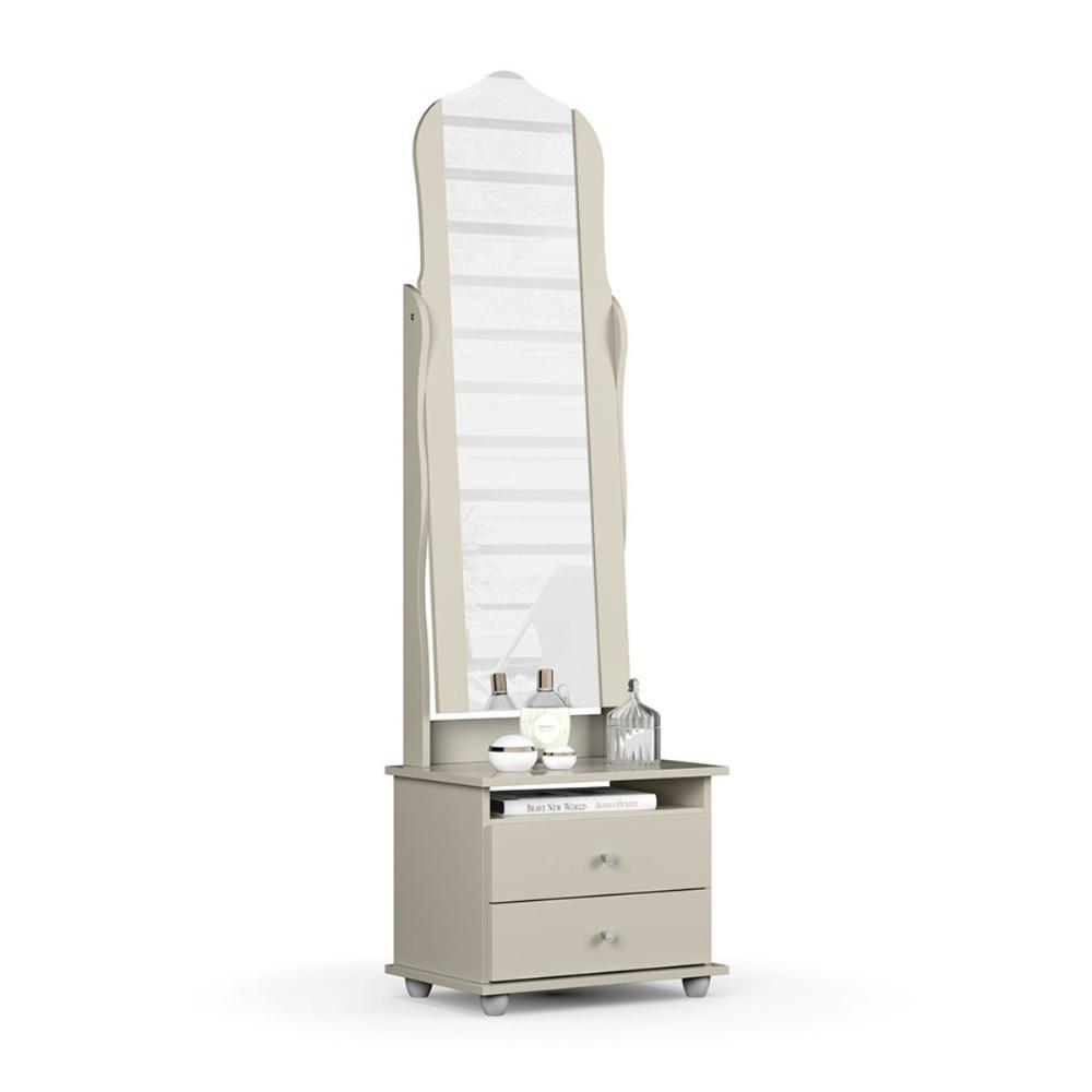 Toucador com 2 Gavetas Espelho Delta Off White