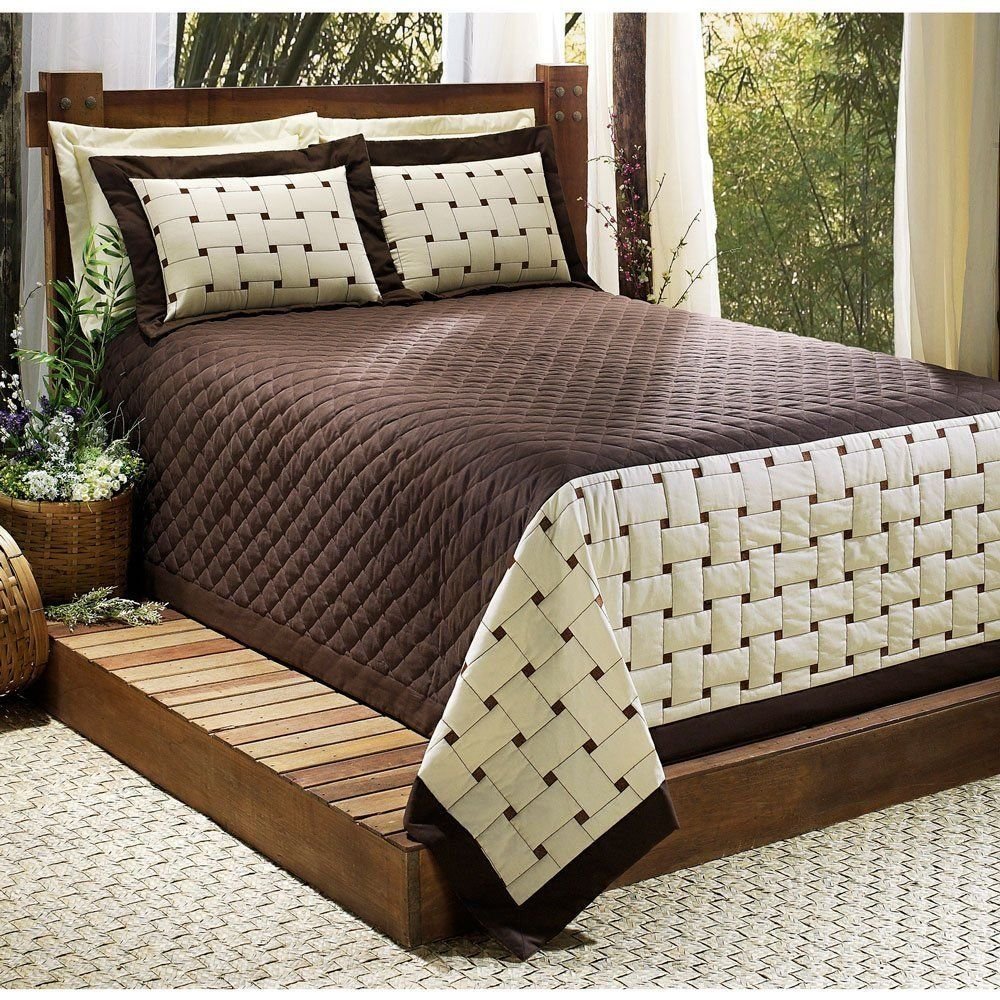 Cobre Leito Queen 200 Fios Naturalle Tabaco Casaborda 3 peças