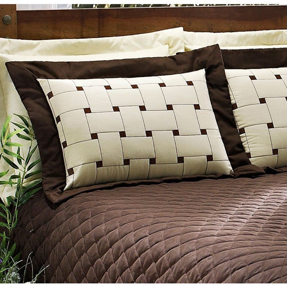 Cobre Leito Queen 200 Fios Naturalle Tabaco Casaborda 3 peças