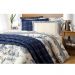 Cobre Leito Queen 200 fios Porcelana Azul Marinho Casaborda 3 peças