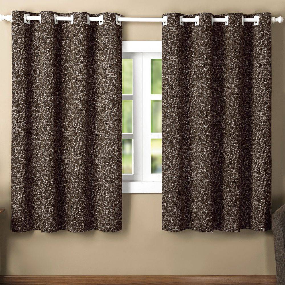 Cortina de Quarto 2,00 m x 1,60 m Jacquard Tabaco City Casaborda