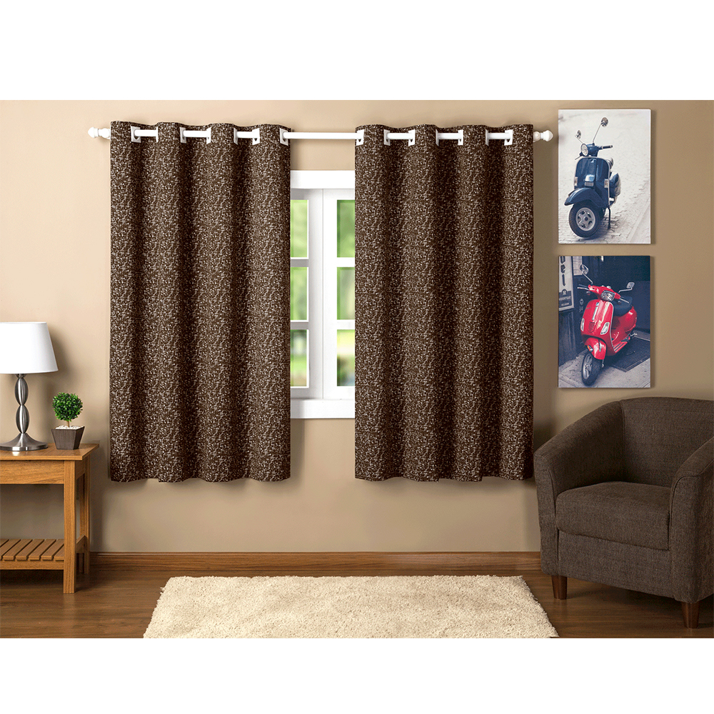 Cortina de Quarto 2,00 m x 1,60 m Jacquard Tabaco City Casaborda