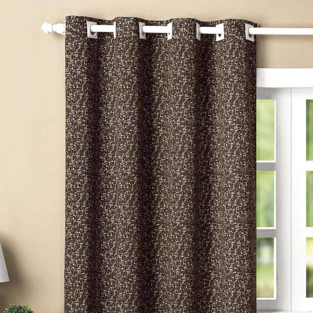 Cortina de Quarto 2,00 m x 1,60 m Jacquard Tabaco City Casaborda