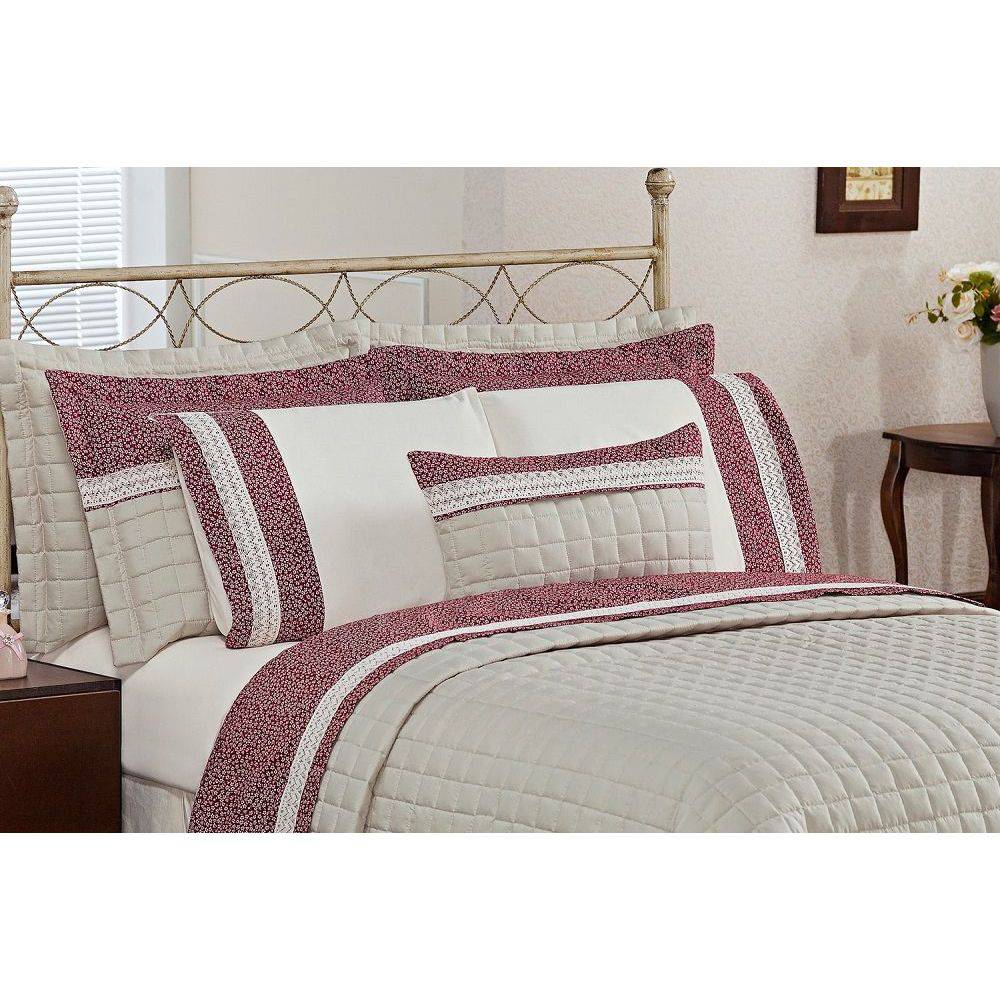 Jogo de Cama Queen 180 Fios Pietra Areia Casaborda 4 peças