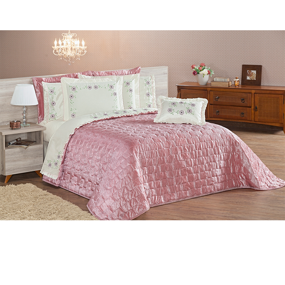 Jogo de Cama Queen 180 Fios Vivara Palha Casaborda 4 peças