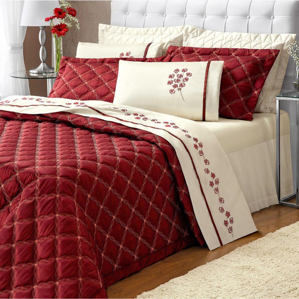 Jogo de Cama Queen 180 fios Anita Palha Casaborda 4 peças