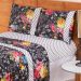 Jogo de Cama Queen 180 fios Estampado Valentina Preto Casaborda 4 peças